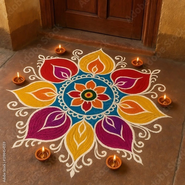 Obraz Artistic Diwali Rangoli