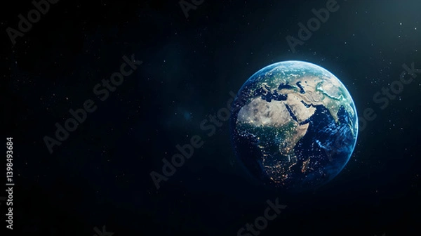 Fototapeta Pixelated Earth In Space