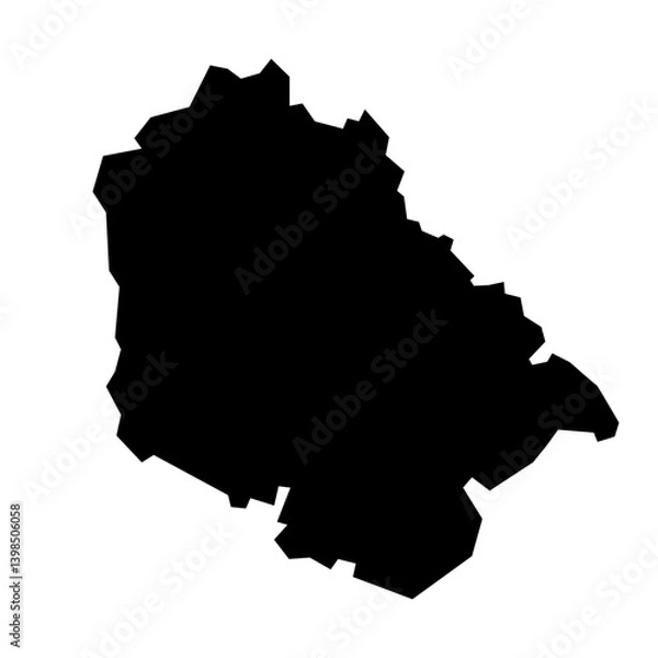 Fototapeta Flat Black Vector Map of Jammu and Kashmir, India