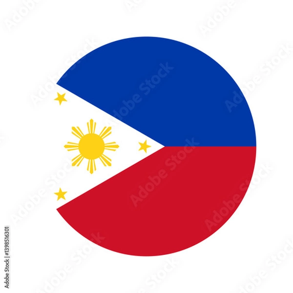 Fototapeta Round Philippines flag icon
