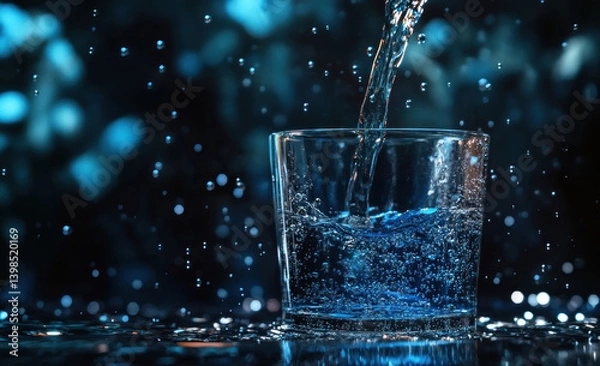 Obraz glass of water with copy space