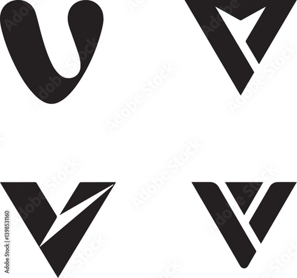 Obraz V letter logo designs