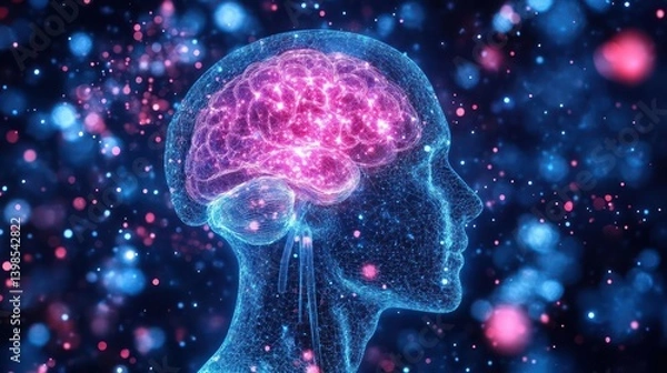 Fototapeta Abstract digital representation of a brain
