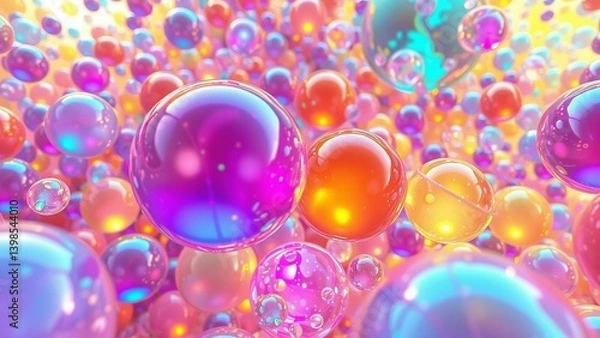 Fototapeta Mesmerizing 4K Animation of Vibrant Spheres in an Endless Dance of Color