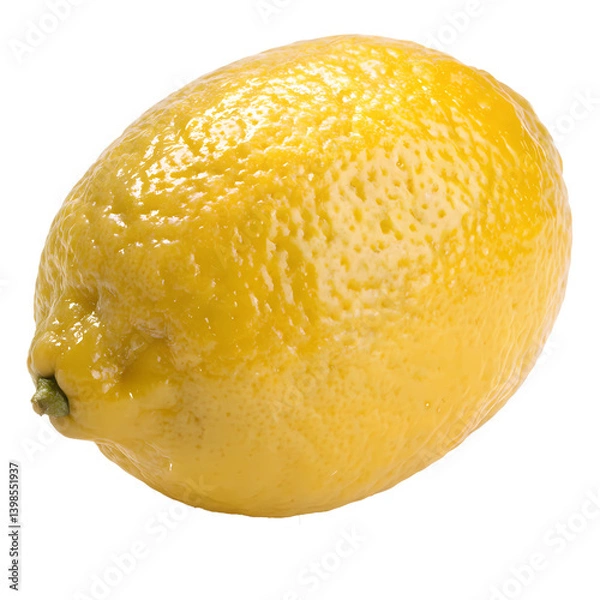 Obraz Zesty Yellow Lemon: A single, vibrant lemon, its bright yellow peel glistening under the light, embodies freshness and the essence of citrus flavor.