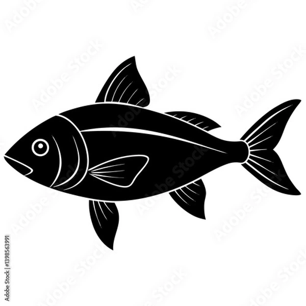 Obraz fish on a white background silhouette