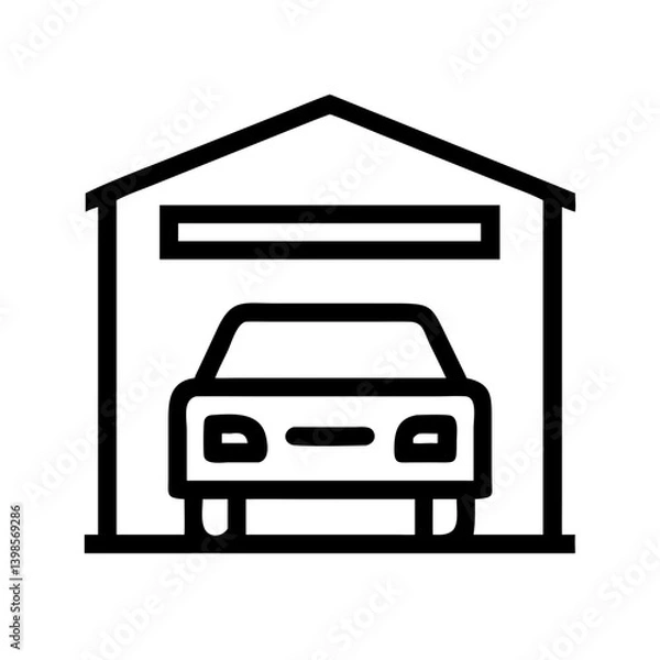 Fototapeta car garage  vector flat icon