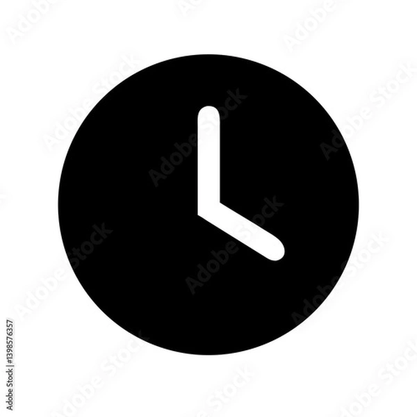 Fototapeta clock free interface icon glyph  vector flat icon