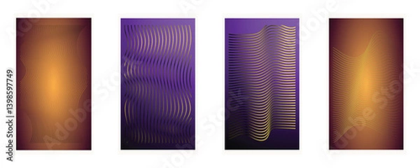 Fototapeta Abstract geometric patterns, minimalist design, dark tones, textured surfaces, optical illusions, vertical lines, curved shapes background