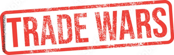 Obraz Trade Wars. Vector Red Rubber Stamp.