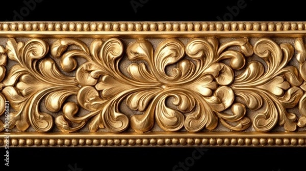 Obraz Intricate gold leaf design art studio decorative detail artistic environment close-up view craftsmanship concept