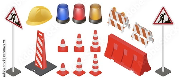 Obraz Under Construction Sign Set