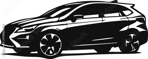 Fototapeta Stylish Automobile Silhouette for Creative Use

