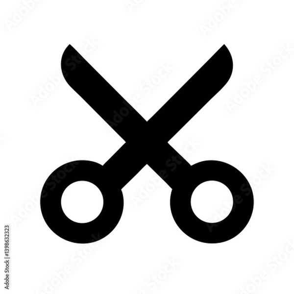 Fototapeta scissors glyph  vector flat icon