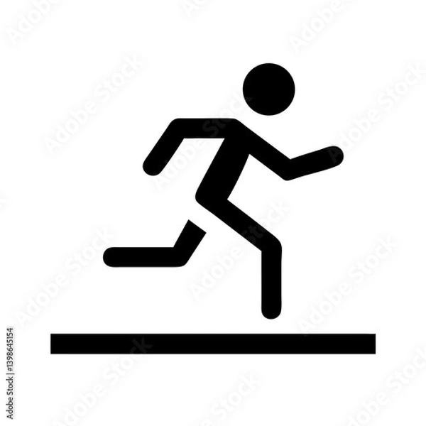 Fototapeta running  vector flat icon