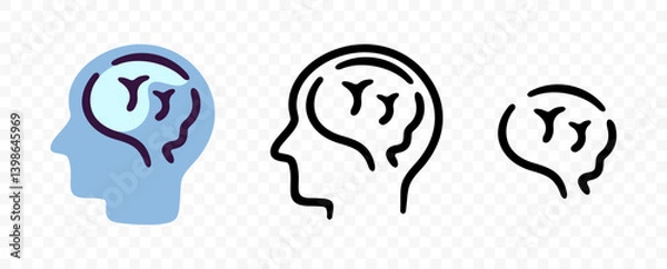 Obraz Human head with brain, graphic design. Synergy human intelligence and artificial intelligence, vector design and illustration