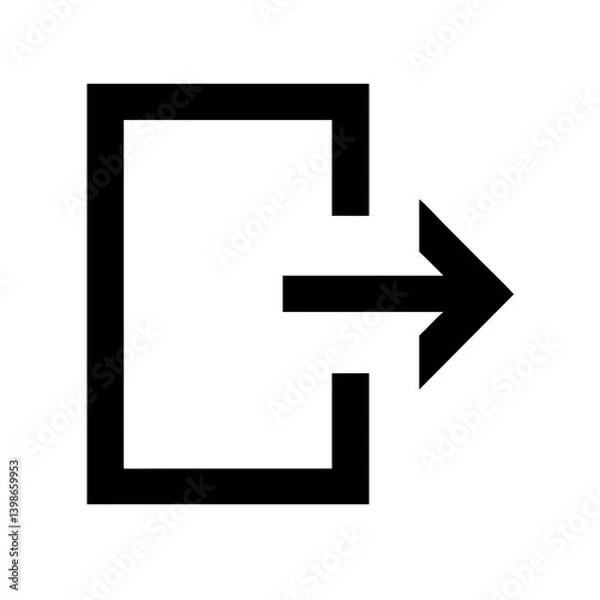 Fototapeta sign out alt glyph  vector flat icon