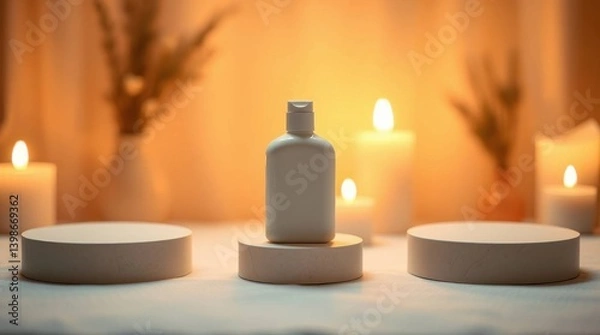 Obraz Podium with goods. Illustration