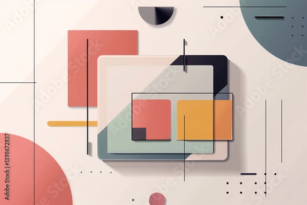 Fototapeta An abstract background with modern minimalist design elements.