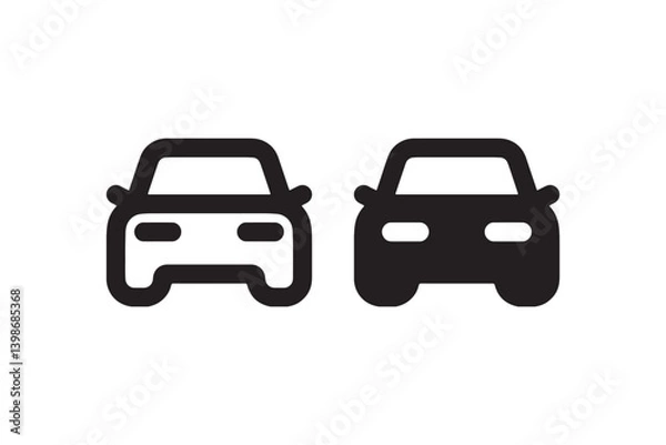 Obraz Car front view icon in outline and solid Vector