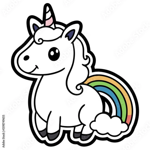 Obraz coloring page Unicorn