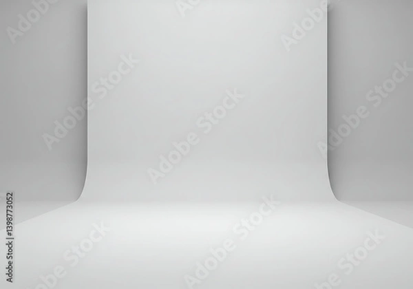 Fototapeta White studio background photography backdrop for product presentation