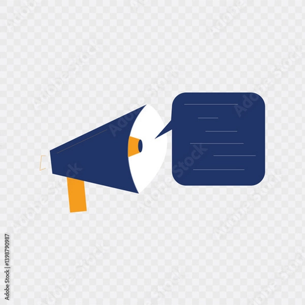 Obraz Document with megaphone icon. Editable. Vector