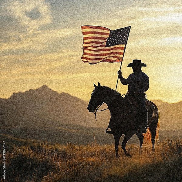 Obraz American Independence Day Flag