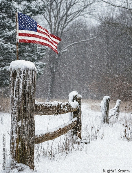 Obraz American Independence Day Flag