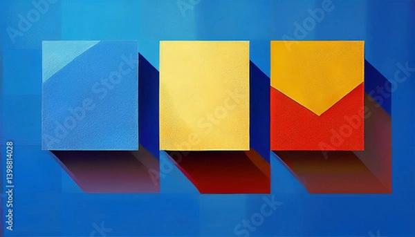 Obraz color blocks three rectangles on blue