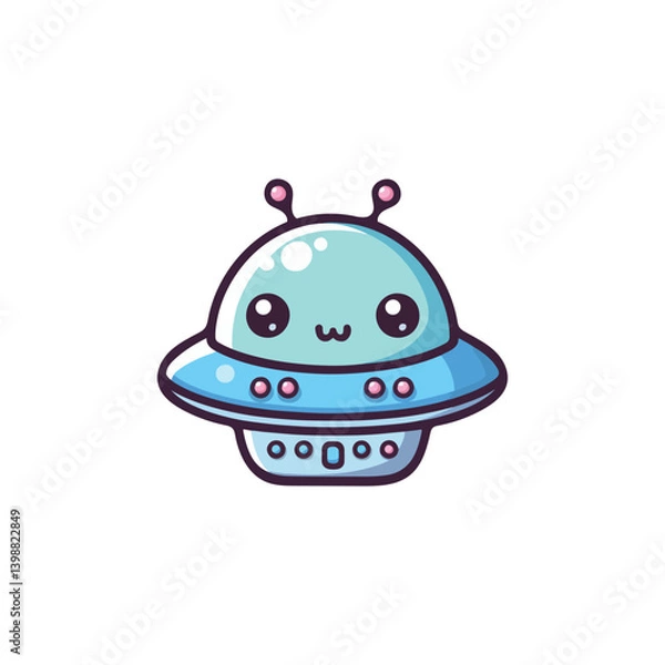 Obraz  kawaii  UFO  vector