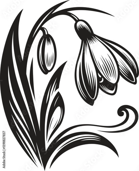 Obraz Snowflower stylized vector