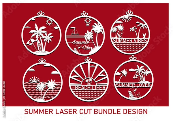 Obraz Summer SVG Laser Cut Vector Bundle Design