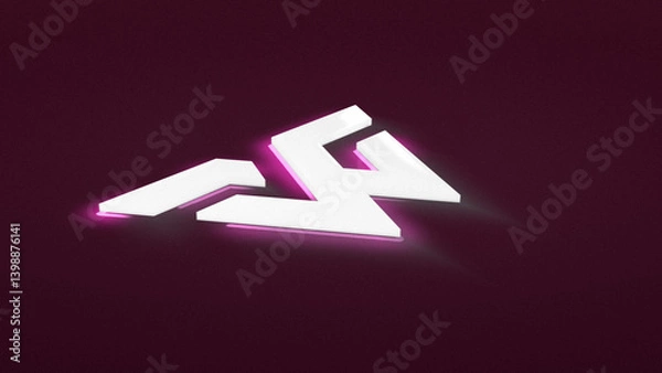 Obraz Neon 3D Glossy Horizontal Logo Reveal 211