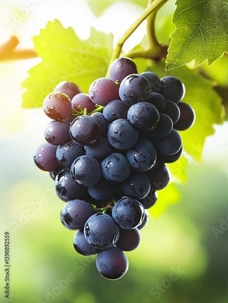 Obraz une belle grappe de raisin - IA Generated
