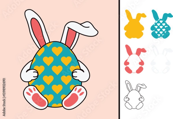 Fototapeta Easter Egg multilayered 3d paper craft design for crafting