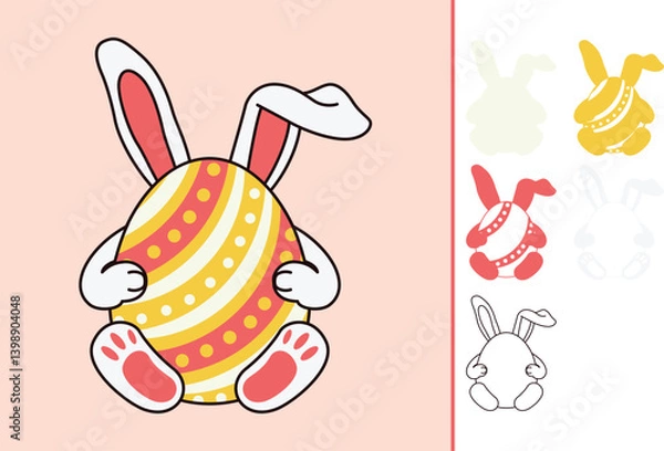 Fototapeta Easter Egg multilayered 3d paper craft design for crafting