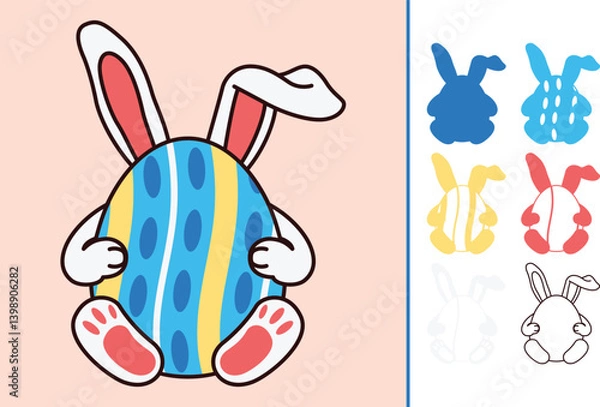 Fototapeta Easter Egg multilayered 3d paper craft design for crafting