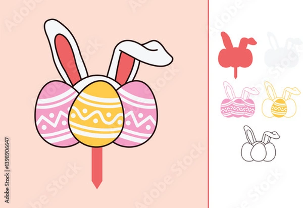 Fototapeta Easter Egg multilayered 3d paper craft design for crafting