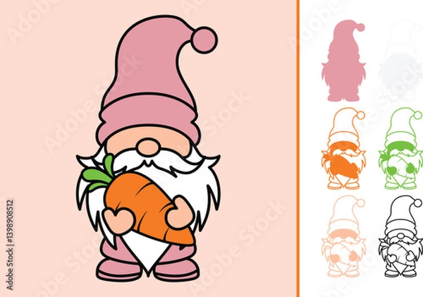 Fototapeta Easter Gnome multilayered 3d paper craft design for crafting
