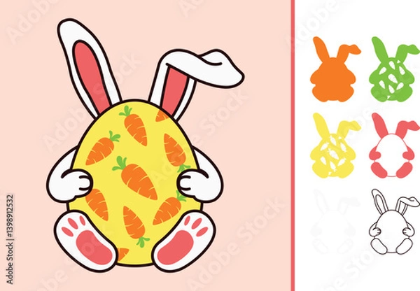 Fototapeta Easter Egg multilayered 3d paper craft design for crafting