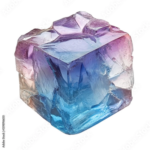 Obraz crystal ice cube png Isolated on white transparent background