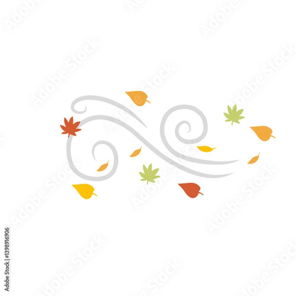 Fototapeta autumn leaves blowing in the wind