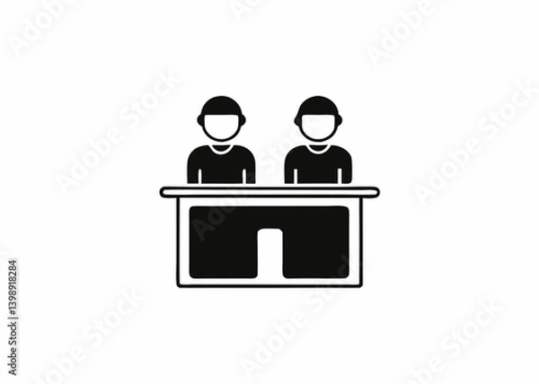 Obraz minimalist icon customer service desk black and