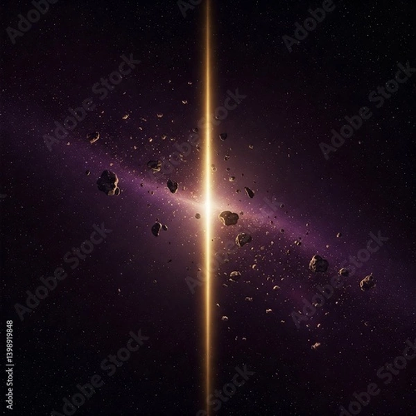 Fototapeta Galaxy mist, meteor haze, dark space, alien glow, floating dust