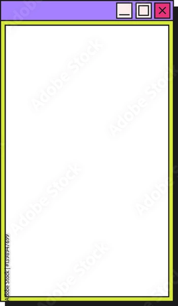 Obraz Lined Retro UI Internet Browser Pop up