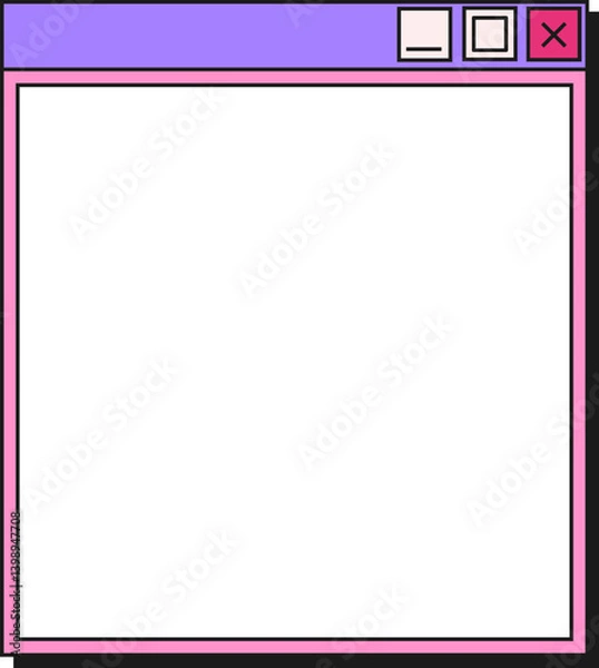 Fototapeta Lined Retro UI Internet Browser Pop up