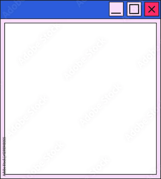 Fototapeta Lined Retro UI Frame Pop up Computer