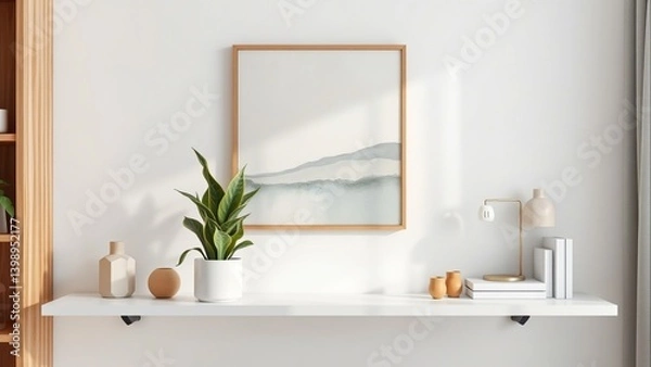 Fototapeta Professional Virtual Background for Video Calls with Minimalist Office Decor