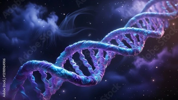 Obraz 3d render of dna structure, abstract background